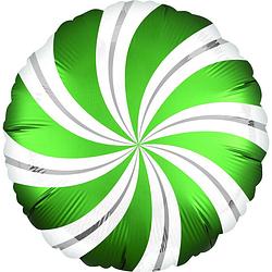 Foto van Anagram folieballon candy swirl 30 cm groen/wit