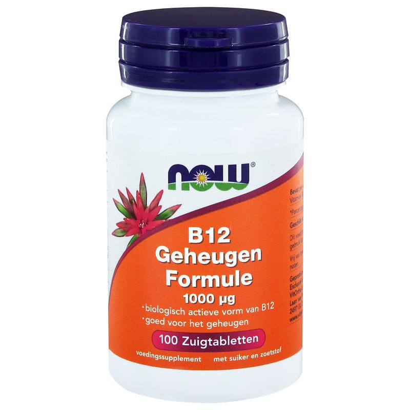 Foto van Now b12 geheugen formule 1000mcg zuigtabletten 100st