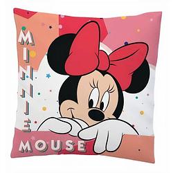 Foto van Disney kussen minnie mouse polyester 35 x 35 cm roze/wit