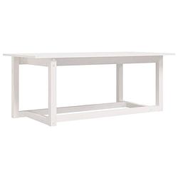 Foto van The living store salontafel - massief grenenhout - 110 x 55 x 45 cm - wit