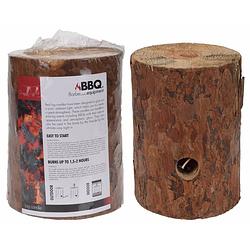 Foto van Set van 8x stuks zweedse boomstam houtblok fakkels voor binnen en buiten - 20 cm - tuinfakkels