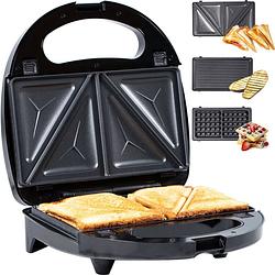 Foto van Gadgy tosti apparaat - wafelijzer - grill apparaat - 3 in 1 - verwisselbare platen - tosti ijzer - 800 watt