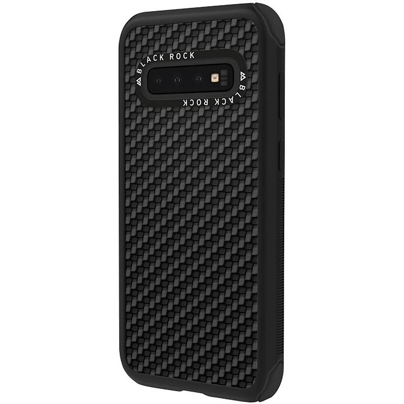 Foto van Black rock robust real carbon backcover samsung galaxy s10 zwart