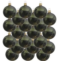 Foto van 18x glazen kerstballen glans donkergroen 6 cm kerstboom versiering/decoratie - kerstbal