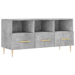 Foto van The living store tv-meubel betongrijs - 102 x 36 x 50 cm - voldoende opbergruimte