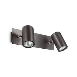 Foto van Ideal lux - spot wandlamp - modern design - metaal - gu10 fitting - zwart - 36,5 x 13 x 11,5 cm