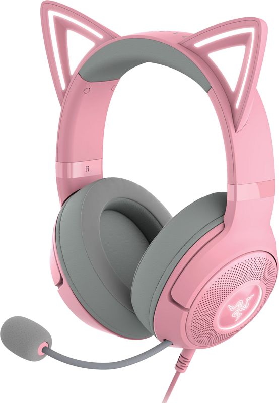 Foto van Razer kraken kitty v2 bedrade pc gaming headset roze