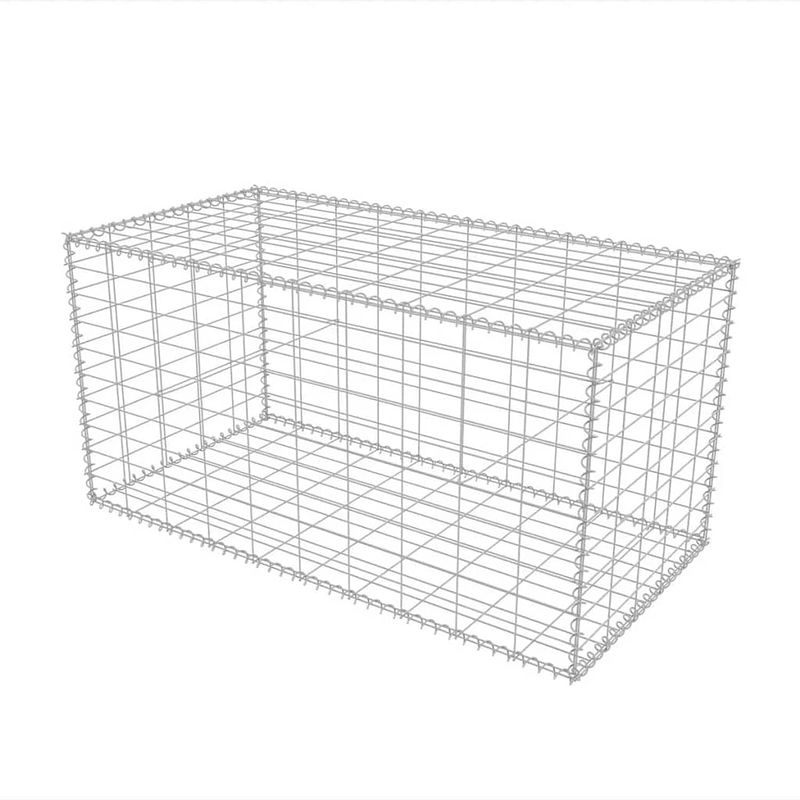 Foto van The living store schanskorf gabion mand - 100 x 50 x 50 cm - gegalvaniseerd staal