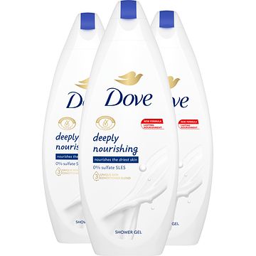 Foto van Dove verzorgende douchegel deeply nourishing 3 x 250ml bij jumbo