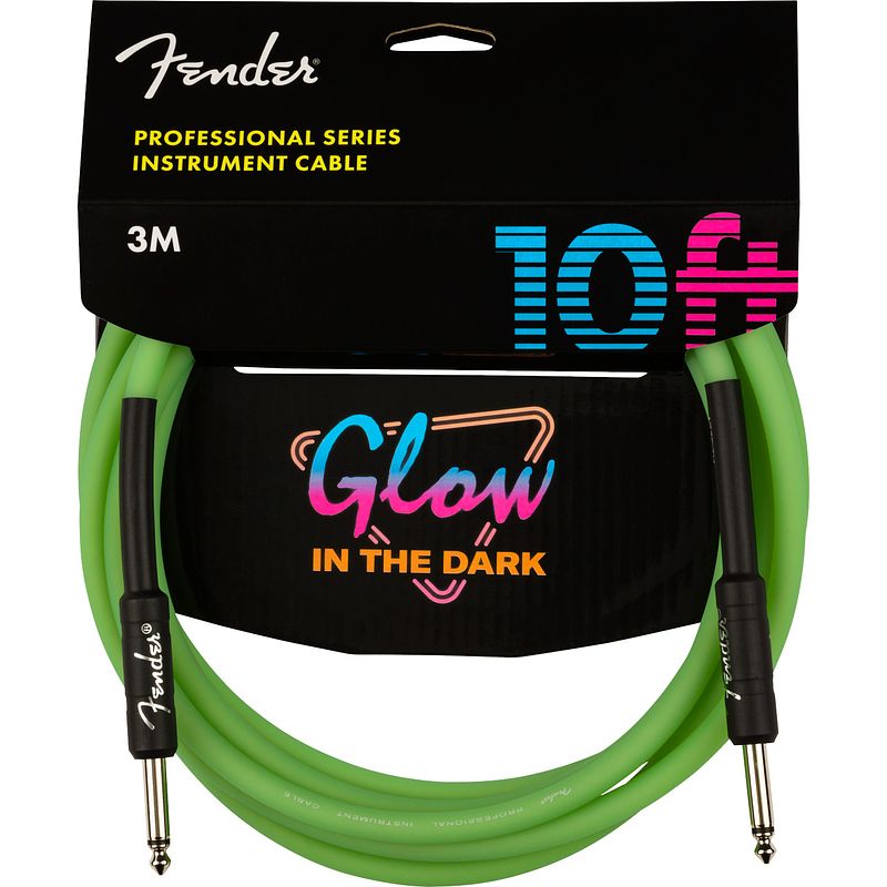 Foto van Fender professional glow in the dark jackkabel 6.35 mm recht groen 3 meter