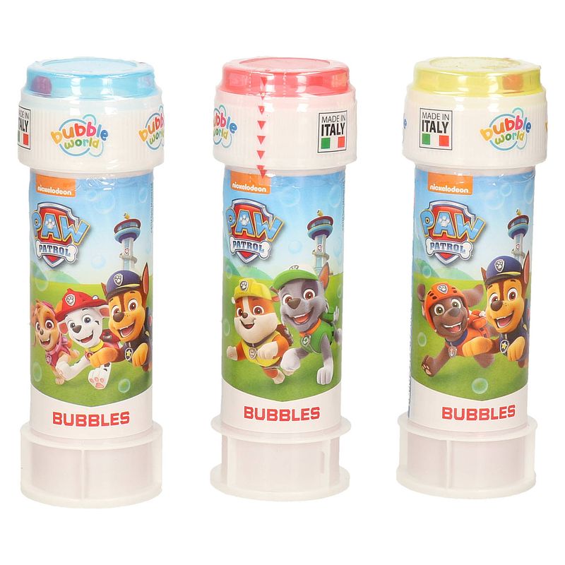 Foto van 3x paw patrol bellenblaas flesjes met bal spelletje in dop 60 ml voor kinderen - bellenblaas