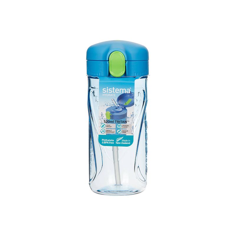 Foto van Sistema hydrate drinkfles quick flip - 520 ml - met rietje