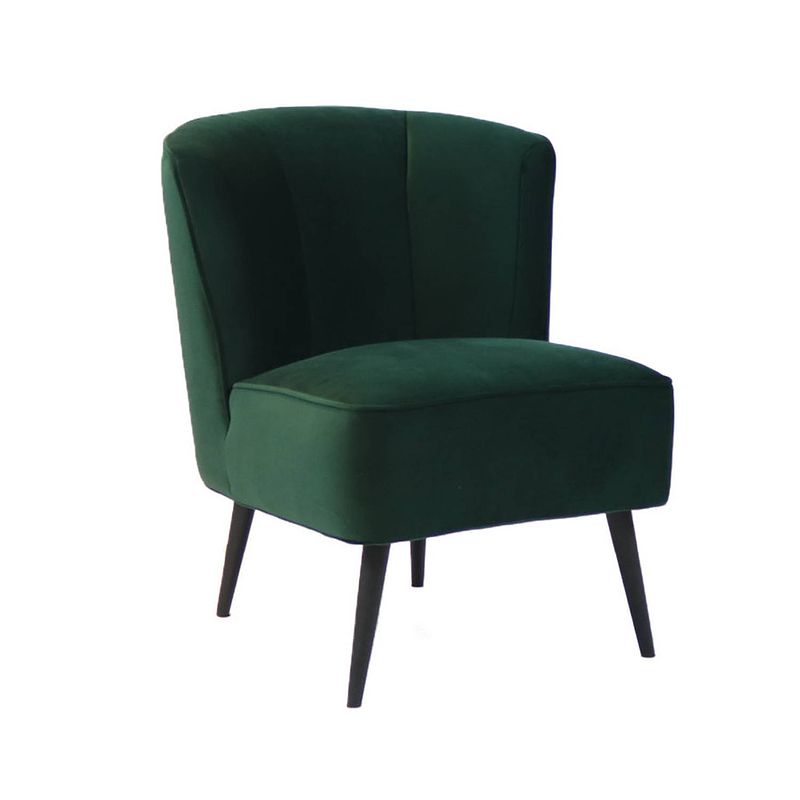 Foto van Bronx71 velvet fauteuil lyla donkergroen.