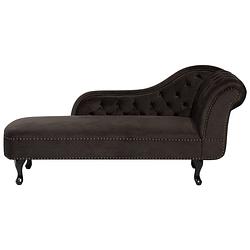 Foto van Beliani nimes - chaise longue-bruin-fluweel