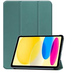 Foto van Basey ipad 10 2022 hoes case hoesje hard cover - ipad 10 hoesje bookcase - donker groen