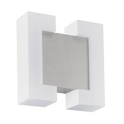 Foto van Eglo sitia - buitenverlichting - ip44 - wandlamp - nikkel-mat - wit