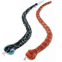 Foto van Pluche dieren knuffels 2x slangen van 152 cm - knuffeldier