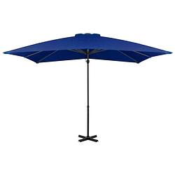 Foto van The living store hangparasol - the living store - hangende parasol - 250 x 250 x 230 cm - azuurblauw