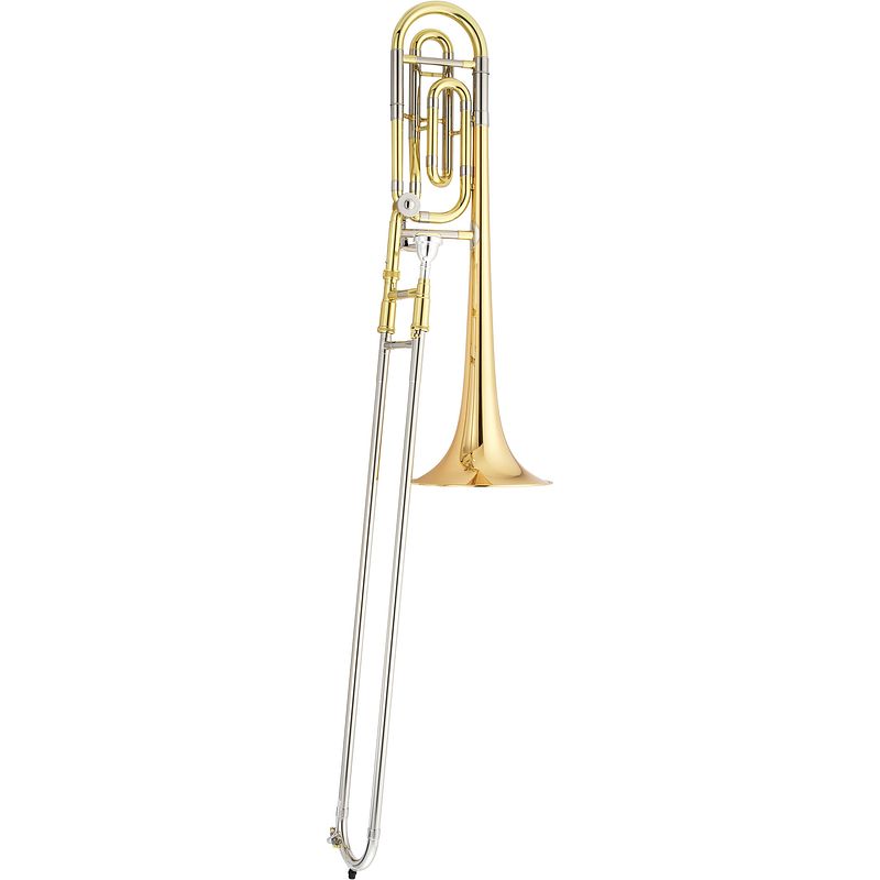 Foto van Jupiter jtb1100 frq tenor trombone bb/f (kwartventiel, goud) + koffer
