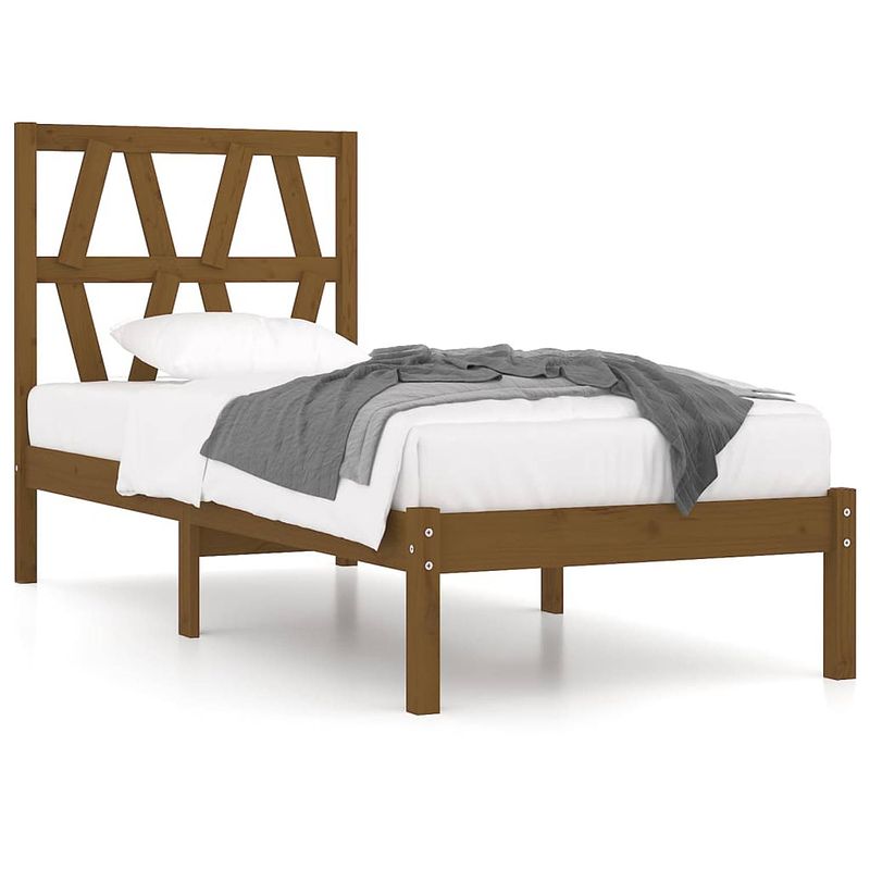 Foto van Vidaxl bedframe massief grenenhout honingbruin 100x200 cm