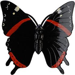 Foto van Tuin/schutting decoratie vlinder - kunststof - zwart - 24 x 24 cm - tuinbeelden