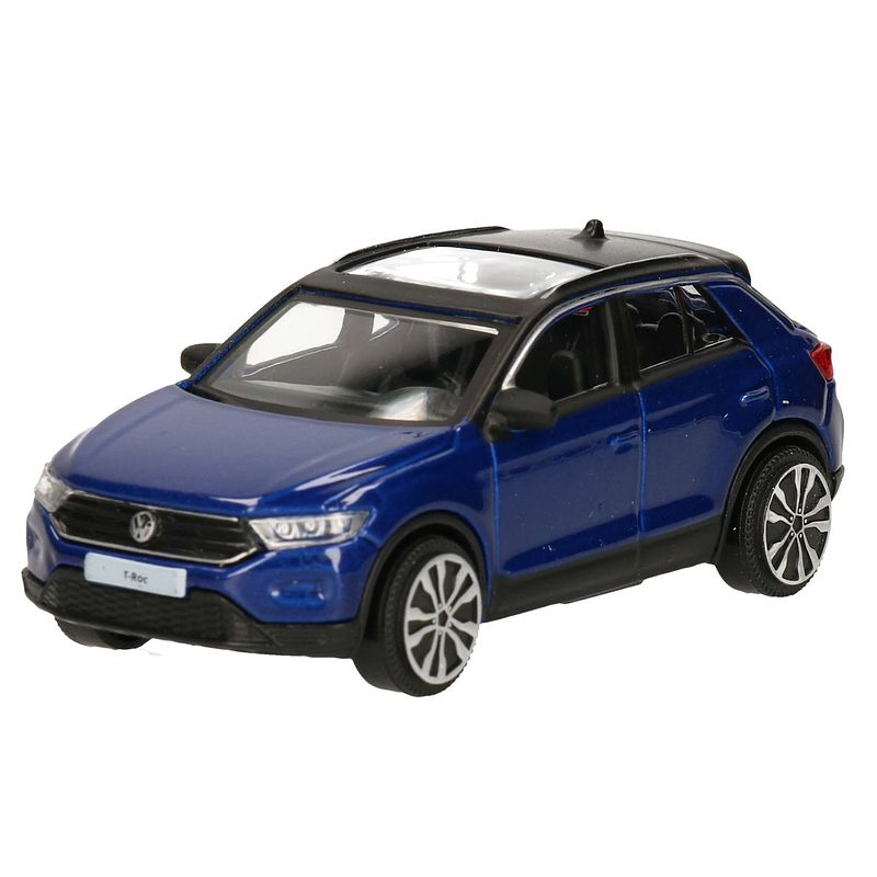 Foto van Modelauto/speelgoedauto volkswagen t-roc 2021 schaal 1:43/10 x 4 x 4 cm - speelgoed auto'ss