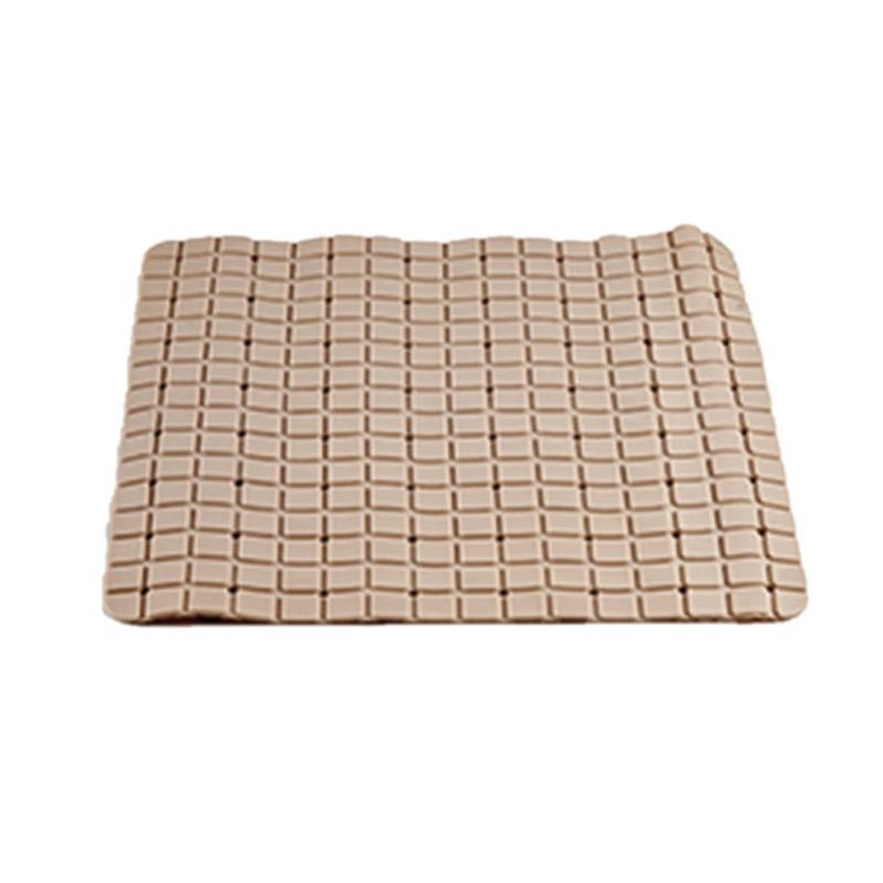 Foto van Badmat/douchemat anti-slip mocca bruin vierkant patroon 50 x 50 cm - badmatjes