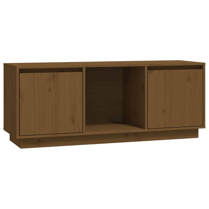 Foto van Vidaxl tv-meubel 110,5x35x44 cm massief grenenhout honingbruin