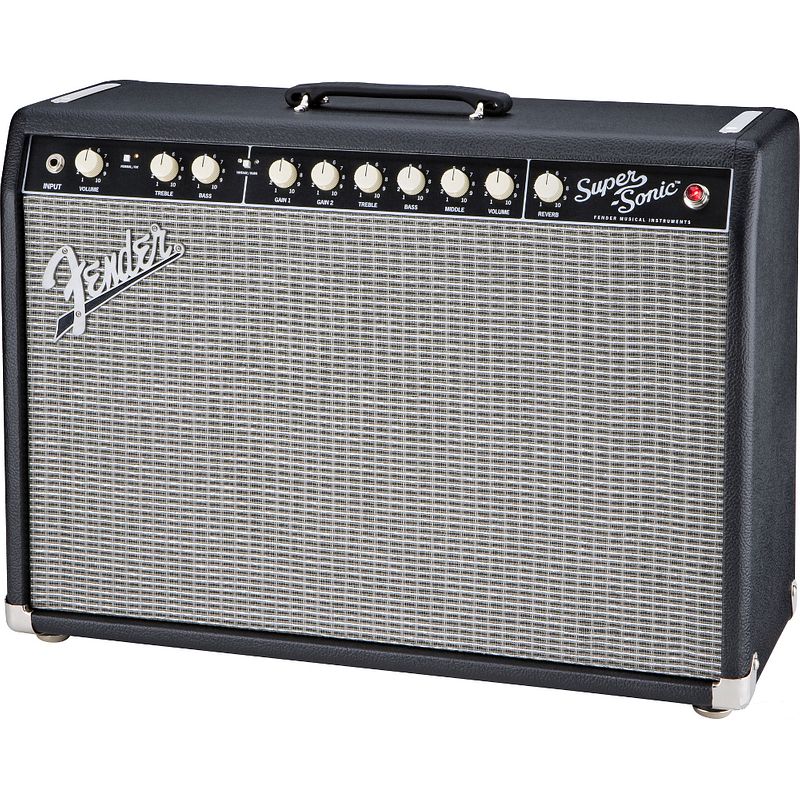 Foto van Fender super-sonic 22 combo 1x12 buizen gitaarversterker zwart