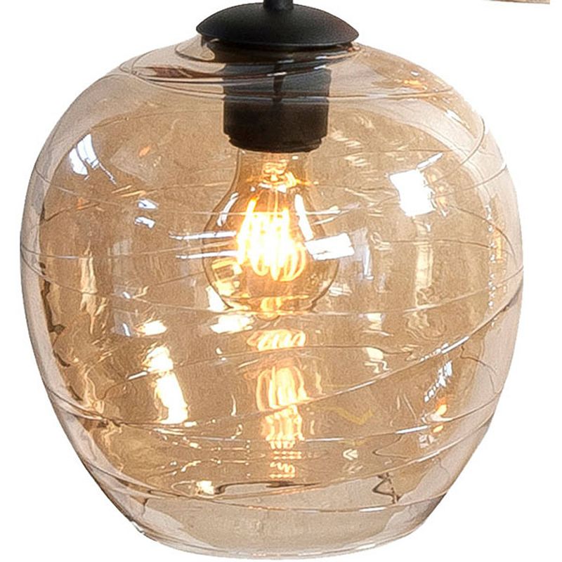 Foto van Light & design - hanglamp - industrieel - glas - amber - voor binnen - woonkamer - eetkamer - slaapkamer - hal