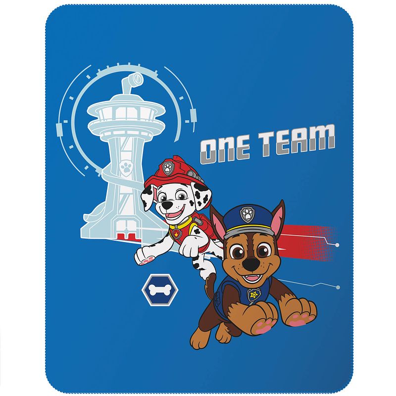 Foto van Paw patrol fleece deken one team - 110 x 140 cm - polyester