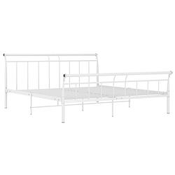 Foto van The living store metalen bedframe - wit - 208 x 186 x 90 cm - stevig en duurzaam