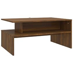 Foto van Vidaxl salontafel 90x60x42,5 cm bewerkt hout bruineikenkleurig