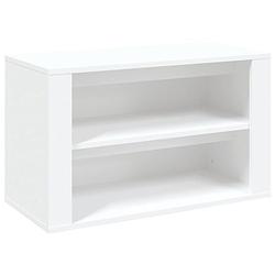 Foto van The living store schoenenrek - wit - 75 x 35 x 45 cm - voldoende opbergruimte