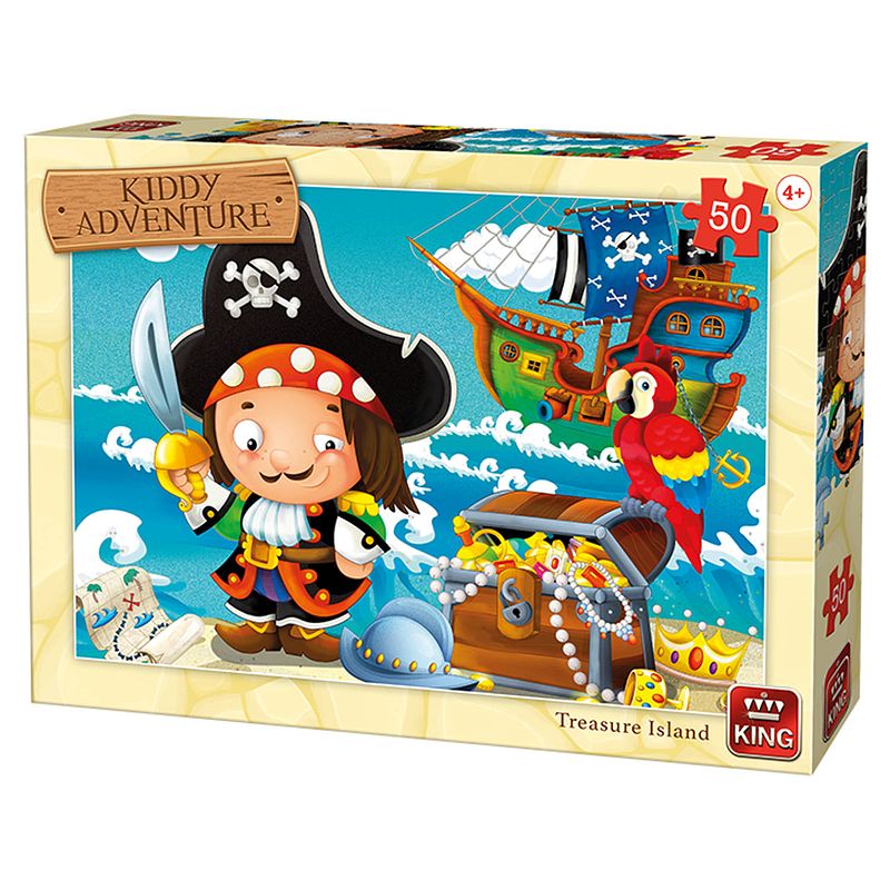 Foto van King puzzel kiddy adventure treasure island - 50 stukjes