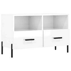 Foto van The living store televisiekast tv-meubel - 80 x 36 x 50 cm - hoogglans wit