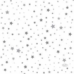 Foto van Duni kerst thema servetten - 40x st - 33 x 33 cm - wit met sterren - feestservetten
