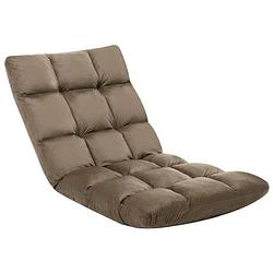 Foto van The living store vloerstoel loungebed - taupe - 100x50x13 cm