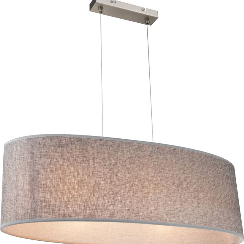 Foto van Moderne hanglamp paco - l:65cm - e27 - metaal - grijs