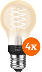 Foto van Philips hue filamentlamp white standaard e27 - 2023 - 4-pack