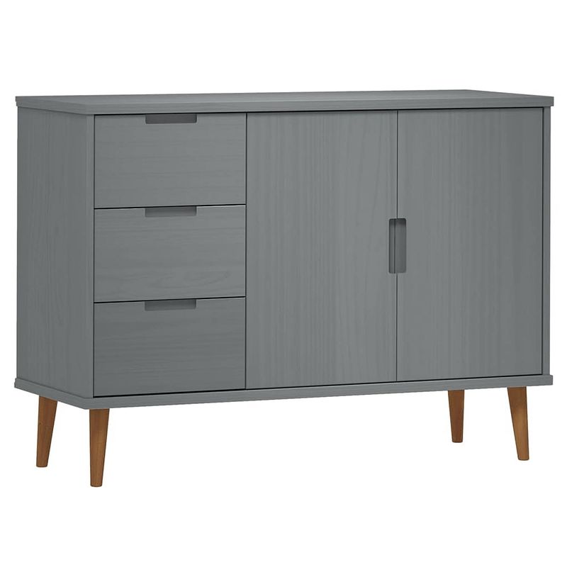 Foto van Vidaxl dressoir molde 113x40x80 cm massief grenenhout grijs