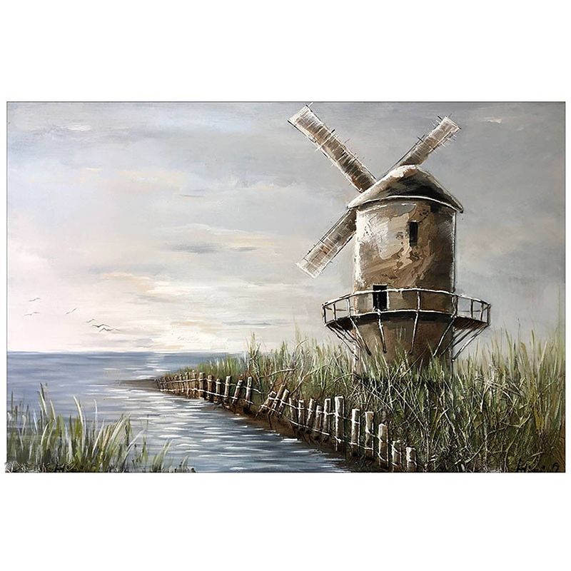 Foto van 3d houten schilderij molen