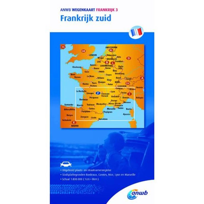 Foto van Anwb wegenkaart frankrijk 3. frankrijk zuid - anwb