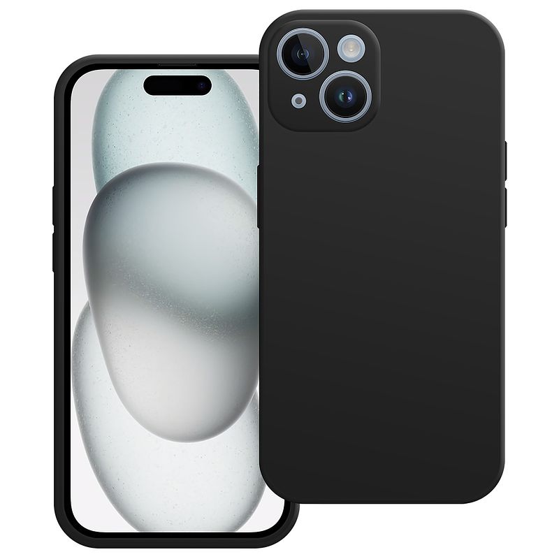 Foto van Just in case premium liquid color tpu case voor apple iphone 15 telefoonhoesje zwart