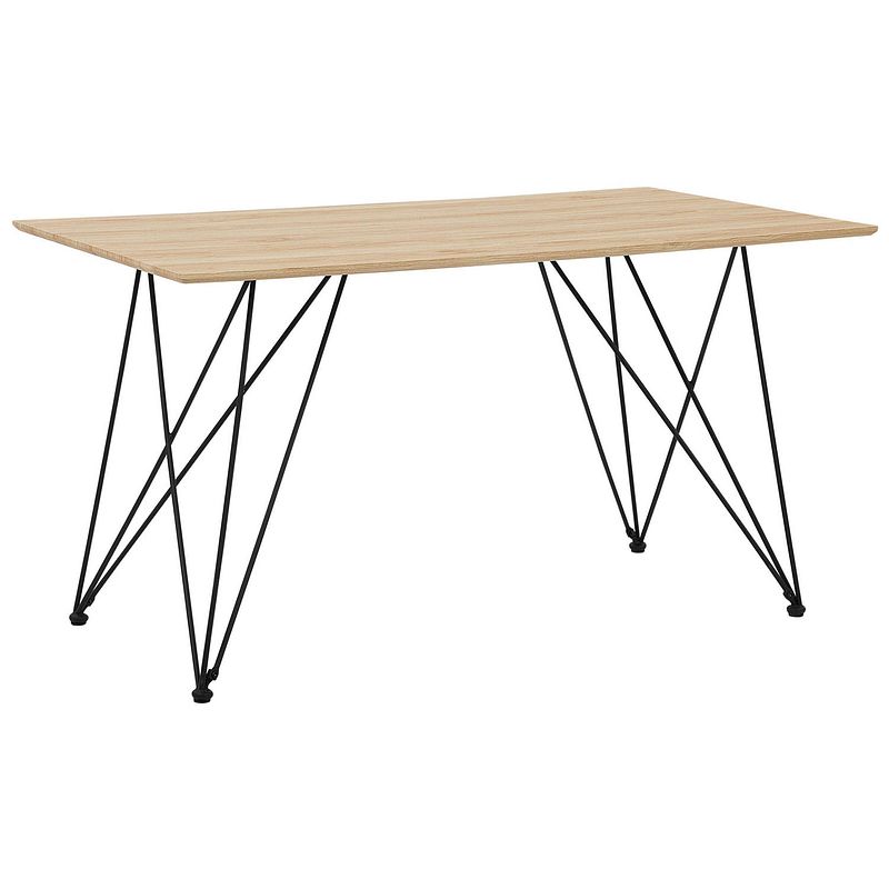 Foto van Beliani kenton - eettafel-lichte houtkleur-mdf