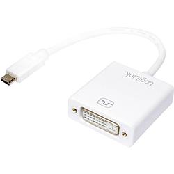 Foto van Logilink ua0245a usb / dvi adapter [1x usb 3.2 gen 2 stekker c (usb 3.1) - 1x dvi-bus 24+5-polig] wit 14.00 cm