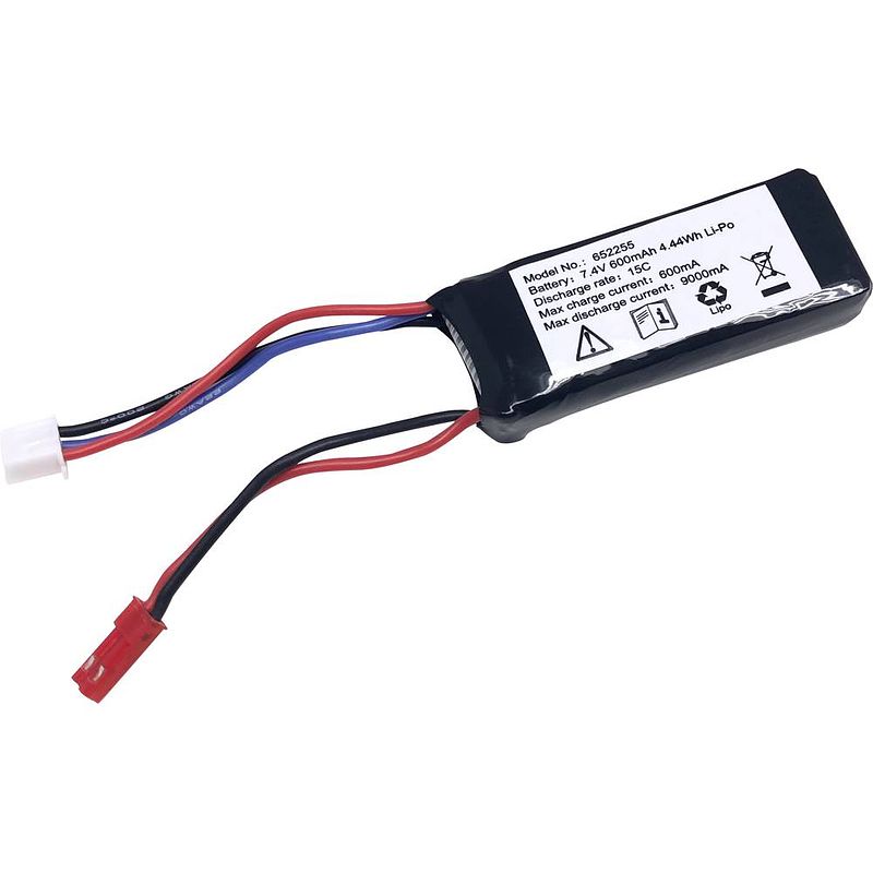 Foto van Reely lipo accupack 7.4 v 600 mah aantal cellen: 2 15 c softcase bec-bus