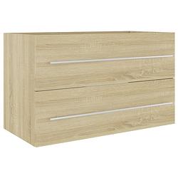 Foto van The living store gootsteenkast 80 x 38.5 x 48 cm - sonoma eiken spaanplaat