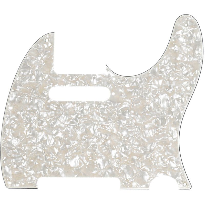 Foto van Fender 8-hole mount multi-ply telecaster pickguard aged white pearl slagplaat voor fender telecaster