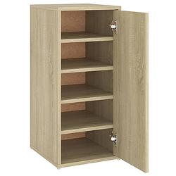 Foto van The living store schoenenkast sonoma eiken 32x35x70cm - 5 schappen - wandmontage